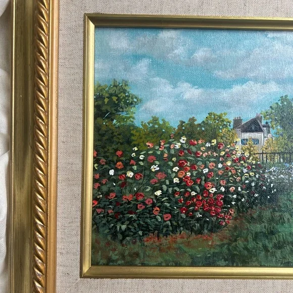 Monet's Garden At Argenteuil (The Dahlias), original painting framed - Picture 3 of 3